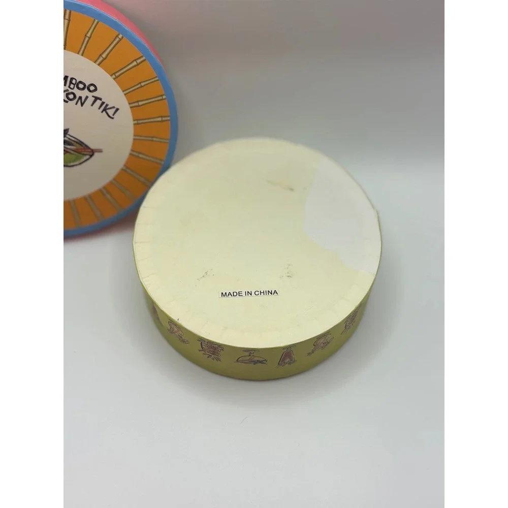 Bamboo Kon Tiki Tiki Cocktail Coasters Set Retro Barware Aloha beach kitchen